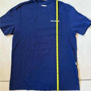 Aime Leon Dore Blue Short Sleeve Tee with Neon Stripe